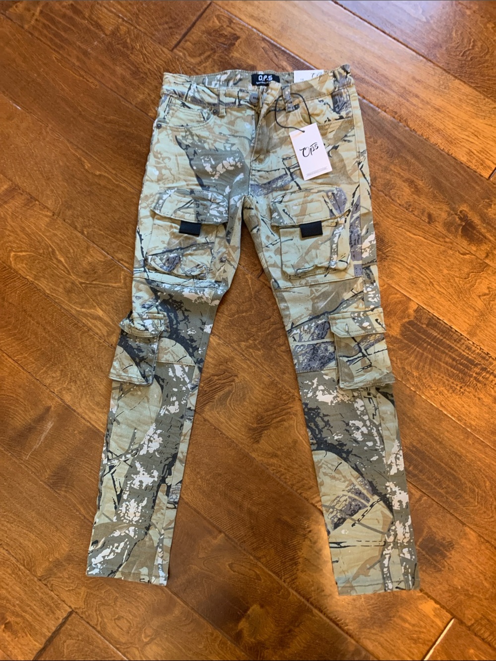 OP girls Camo Slim Straight Cargo Jeans